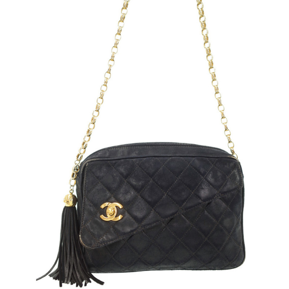 Chanel Matelasse Chain Shoulder Bag Lambskin Black